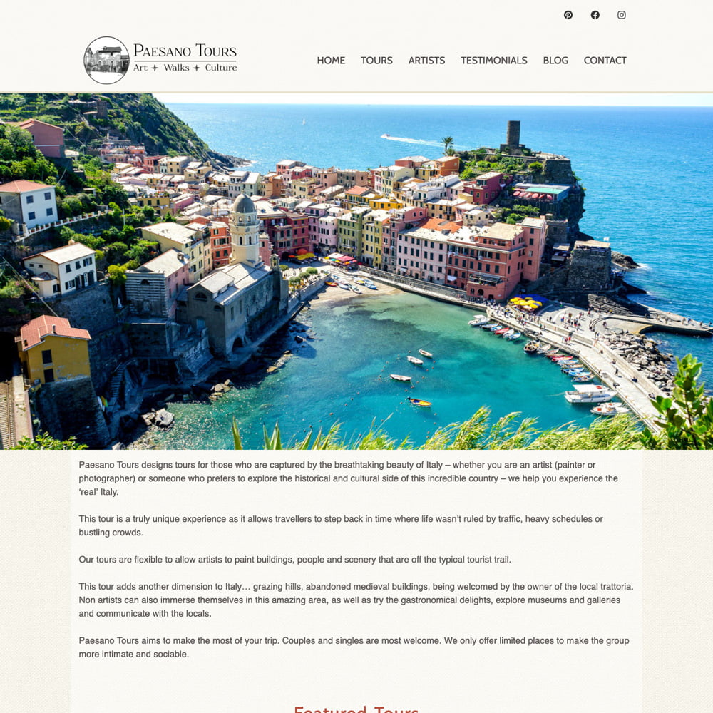 Paesano Tours - Gallery image - Home page